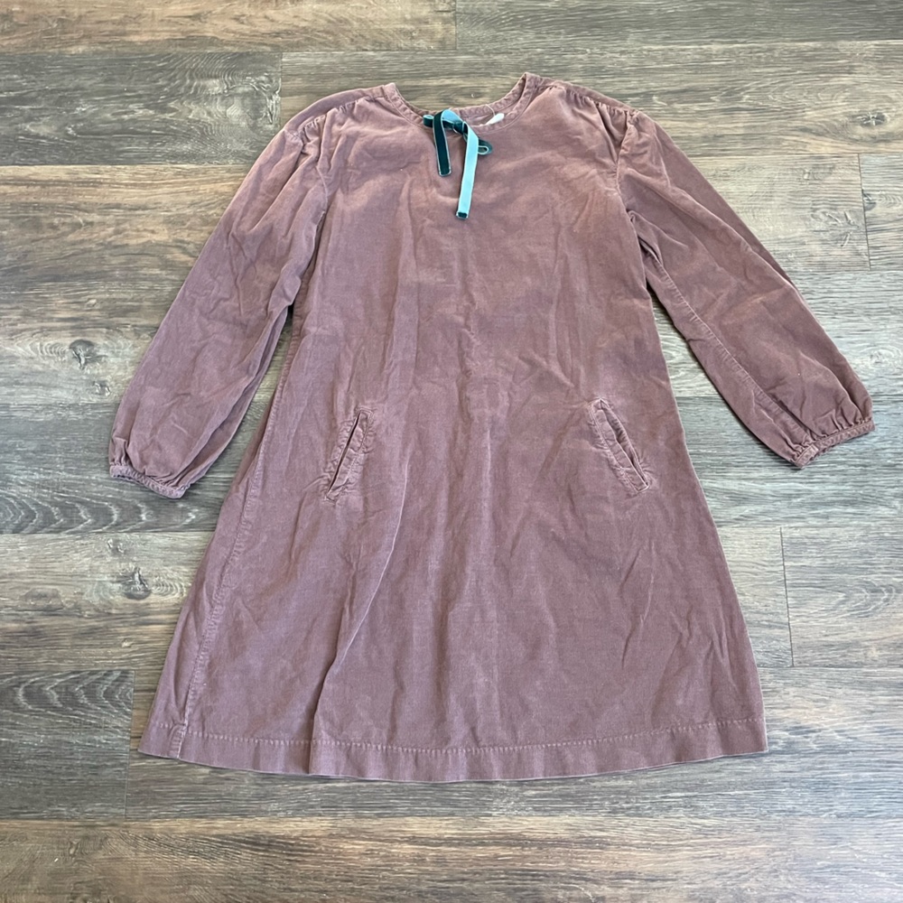 Olive & June size 14 girls raisin colored corduroy dress with bow